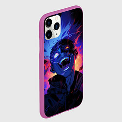Чехол iPhone 11 Pro матовый Сатору Годжо в безумии - Магическая битва, цвет: 3D-фиолетовый — фото 2