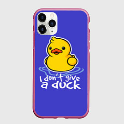 Чехол iPhone 11 Pro матовый I do not Give a Duck, цвет: 3D-малиновый