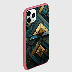 Чехол iPhone 11 Pro матовый Геометрический узор в египетском стиле, цвет: 3D-малиновый — фото 2