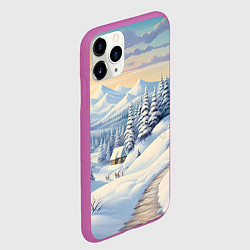 Чехол iPhone 11 Pro матовый Новогодний светлый день, цвет: 3D-фиолетовый — фото 2