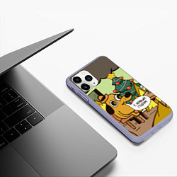 Чехол iPhone 11 Pro матовый This is fine - 2024, цвет: 3D-светло-сиреневый — фото 2