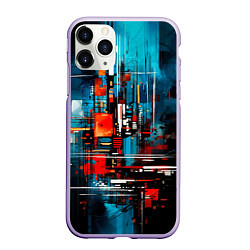 Чехол iPhone 11 Pro матовый Городская абстракция, цвет: 3D-светло-сиреневый