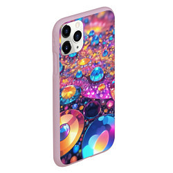 Чехол iPhone 11 Pro матовый Разноцветная декоративная абстракция, цвет: 3D-розовый — фото 2