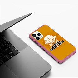 Чехол iPhone 11 Pro матовый Basketball - кольцо и мяч, цвет: 3D-малиновый — фото 2