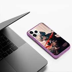 Чехол iPhone 11 Pro матовый Красный клинок, цвет: 3D-фиолетовый — фото 2