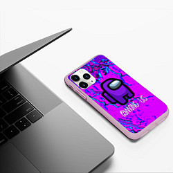 Чехол iPhone 11 Pro матовый Among us storm neon, цвет: 3D-розовый — фото 2