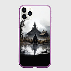 Чехол iPhone 11 Pro матовый Изба на болоте, цвет: 3D-фиолетовый
