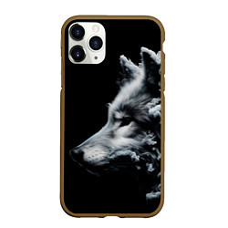 Чехол iPhone 11 Pro матовый Дымный волк, цвет: 3D-коричневый