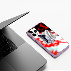 Чехол iPhone 11 Pro матовый Кровь титанов Attack on Titan, цвет: 3D-сиреневый — фото 2