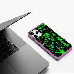 Чехол iPhone 11 Pro матовый Berserk neon green, цвет: 3D-фиолетовый — фото 2