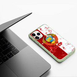 Чехол iPhone 11 Pro матовый СССР ретро символика, цвет: 3D-салатовый — фото 2