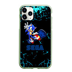 Чехол iPhone 11 Pro матовый Sonic sega game, цвет: 3D-салатовый