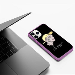 Чехол iPhone 11 Pro матовый Lil Peep rap steel, цвет: 3D-фиолетовый — фото 2