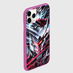 Чехол iPhone 11 Pro матовый Киберпанк адский скелет красный, цвет: 3D-фиолетовый — фото 2