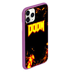 Чехол iPhone 11 Pro матовый Doom огненный марс, цвет: 3D-фиолетовый — фото 2