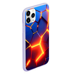 Чехол iPhone 11 Pro матовый Огненные плиты с разломом, цвет: 3D-светло-сиреневый — фото 2