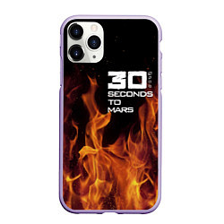 Чехол iPhone 11 Pro матовый Thirty Seconds to Mars fire, цвет: 3D-светло-сиреневый