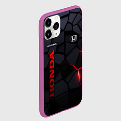 Чехол iPhone 11 Pro матовый Honda - плиты с эффектом свечения, цвет: 3D-фиолетовый — фото 2