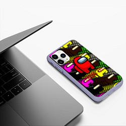 Чехол iPhone 11 Pro матовый Among us games, цвет: 3D-светло-сиреневый — фото 2