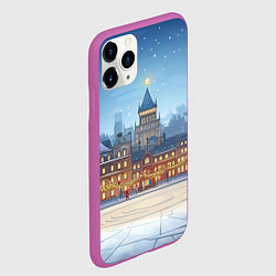 Чехол iPhone 11 Pro матовый Новогодняя площадь, цвет: 3D-фиолетовый — фото 2