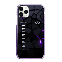 Чехол iPhone 11 Pro матовый Infiniti - плиты с эффектом свечения, цвет: 3D-светло-сиреневый