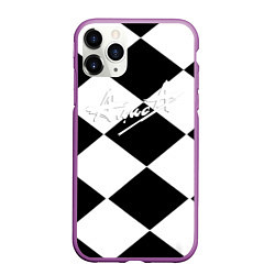 Чехол iPhone 11 Pro матовый Алиса шахматная клетка, цвет: 3D-фиолетовый