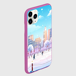 Чехол iPhone 11 Pro матовый Снежный городок, цвет: 3D-фиолетовый — фото 2