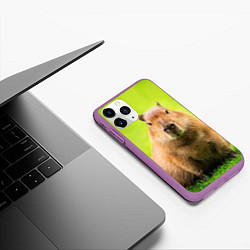 Чехол iPhone 11 Pro матовый Capybara on green grass, цвет: 3D-фиолетовый — фото 2