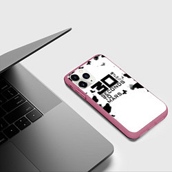 Чехол iPhone 11 Pro матовый 30 Second to mars buterfly, цвет: 3D-малиновый — фото 2