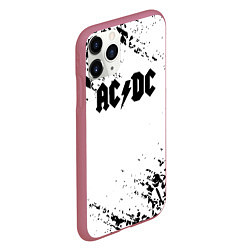 Чехол iPhone 11 Pro матовый ACDC rock collection краски черепа, цвет: 3D-малиновый — фото 2