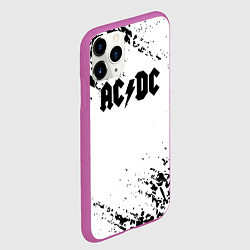 Чехол iPhone 11 Pro матовый ACDC rock collection краски черепа, цвет: 3D-фиолетовый — фото 2