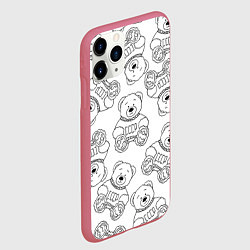 Чехол iPhone 11 Pro матовый Мишки из СССР, цвет: 3D-малиновый — фото 2