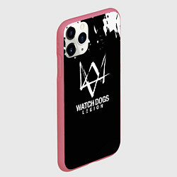 Чехол iPhone 11 Pro матовый Watch dogs краски, цвет: 3D-малиновый — фото 2