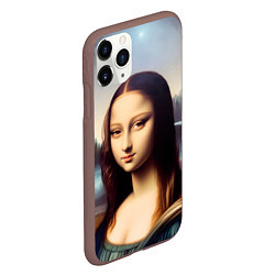 Чехол iPhone 11 Pro матовый Нейросеть - азиатская Мона Лиза, цвет: 3D-коричневый — фото 2