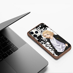 Чехол iPhone 11 Pro матовый Майки из токийских мстителей - брызги, цвет: 3D-коричневый — фото 2