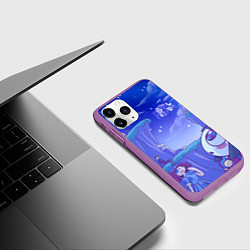 Чехол iPhone 11 Pro матовый The Amazing Digital Circus night, цвет: 3D-фиолетовый — фото 2