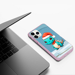 Чехол iPhone 11 Pro матовый Дракон пушистых елей, цвет: 3D-розовый — фото 2