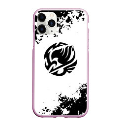 Чехол iPhone 11 Pro матовый Fairy Tail краски черные, цвет: 3D-розовый