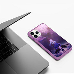 Чехол iPhone 11 Pro матовый Genshin Impact Камисато Аяка, цвет: 3D-фиолетовый — фото 2