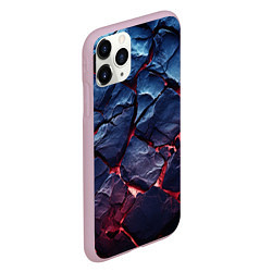 Чехол iPhone 11 Pro матовый Большие камни с разломами, цвет: 3D-розовый — фото 2