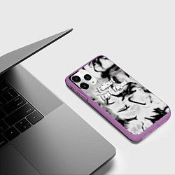 Чехол iPhone 11 Pro матовый Fallout краски черные, цвет: 3D-фиолетовый — фото 2