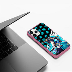 Чехол iPhone 11 Pro матовый Странник - Геншин Импакт, цвет: 3D-малиновый — фото 2