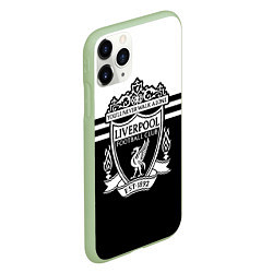 Чехол iPhone 11 Pro матовый Ливерпуль - черно-белый, цвет: 3D-салатовый — фото 2
