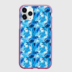Чехол iPhone 11 Pro матовый Всплеск акварели, цвет: 3D-малиновый