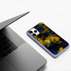Чехол iPhone 11 Pro матовый Акварелика в синем, цвет: 3D-светло-сиреневый — фото 2