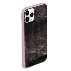 Чехол iPhone 11 Pro матовый Серый мрамор, цвет: 3D-розовый — фото 2
