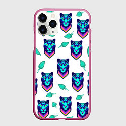 Чехол iPhone 11 Pro матовый Пантера и капля, цвет: 3D-малиновый
