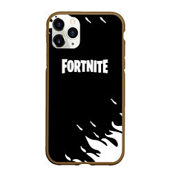 Чехол iPhone 11 Pro матовый Fortnite fire flame, цвет: 3D-коричневый