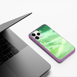 Чехол iPhone 11 Pro матовый Зеленая вода с пузырями, цвет: 3D-фиолетовый — фото 2