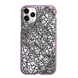 Чехол iPhone 11 Pro матовый Разбитое зеркало, цвет: 3D-фиолетовый